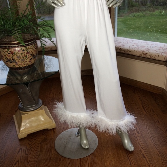 Sleeper Women's Party Boudoir Pants Ostrich Pajama - Picture 2 of 7